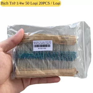 Bịch Điện Trở 1/4w 1 Ohm Đến 10M 50 Loại (20PCS / Loại) 1%